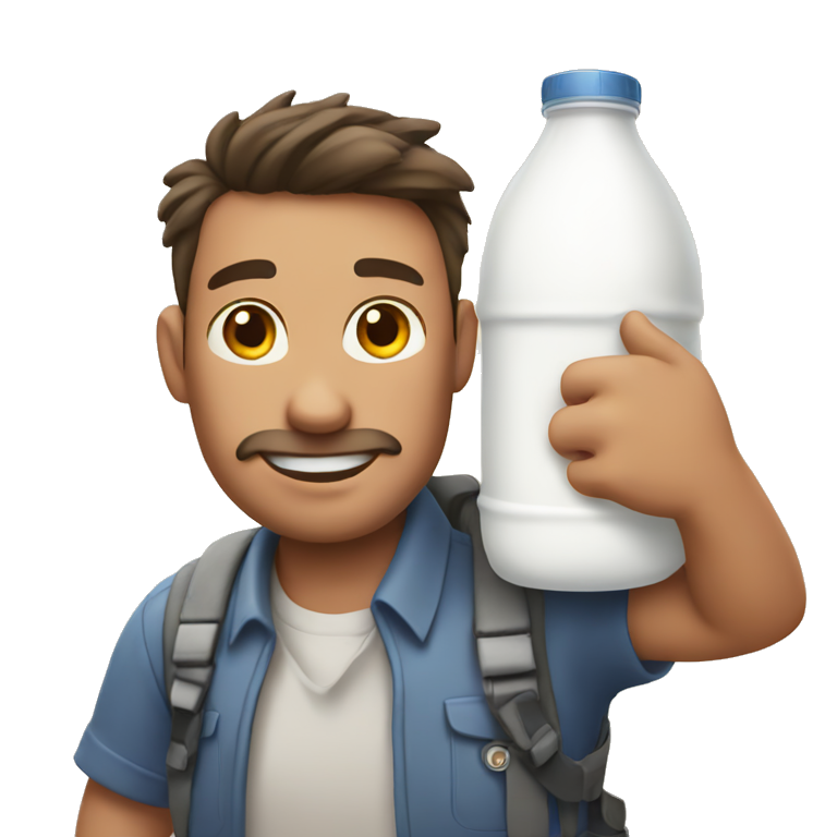 Dad bringing the milk home emoji