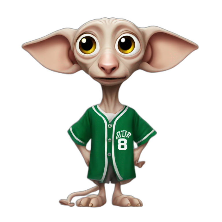  dobby from harry potter wearing green boston celtics jersey emoji