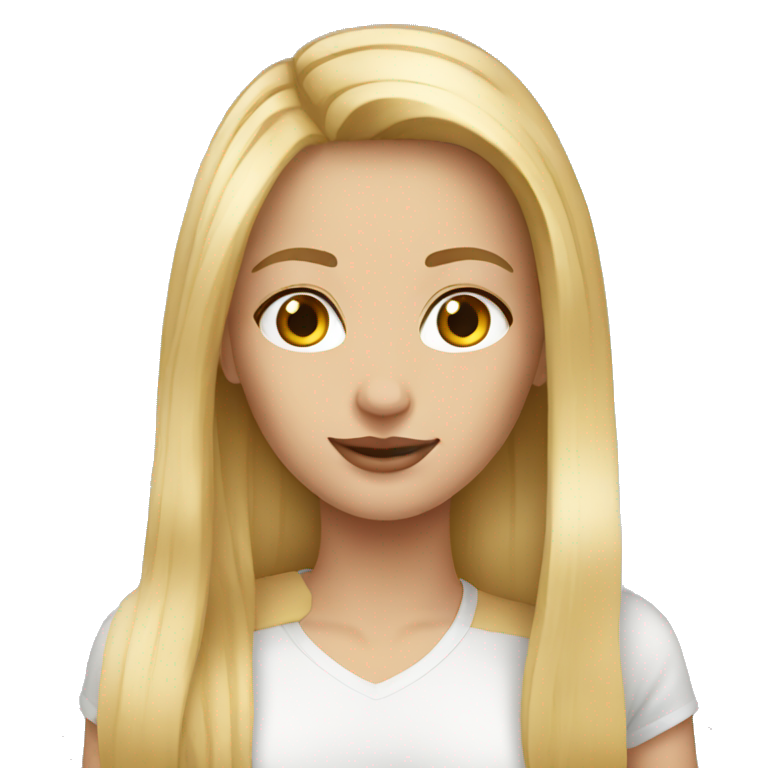 Pretty girl blond long straight hair  emoji