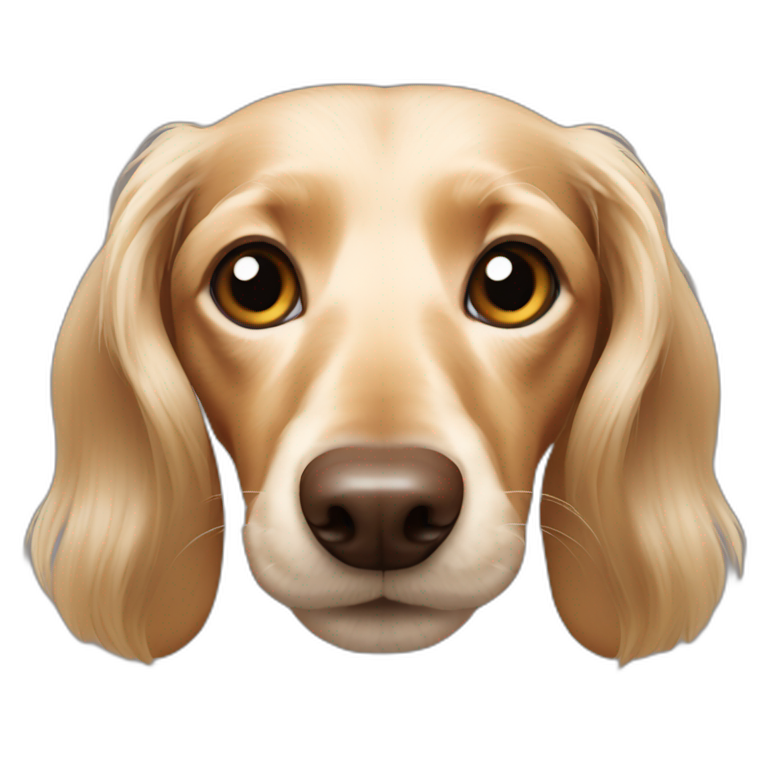 cream long-haired dachshund emoji