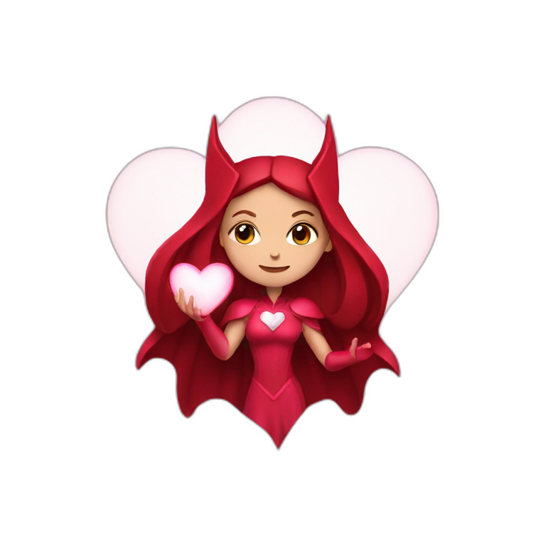scarlet witch holding heart emoji
