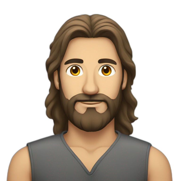 Dagestan man with beard and long side hair emoji
