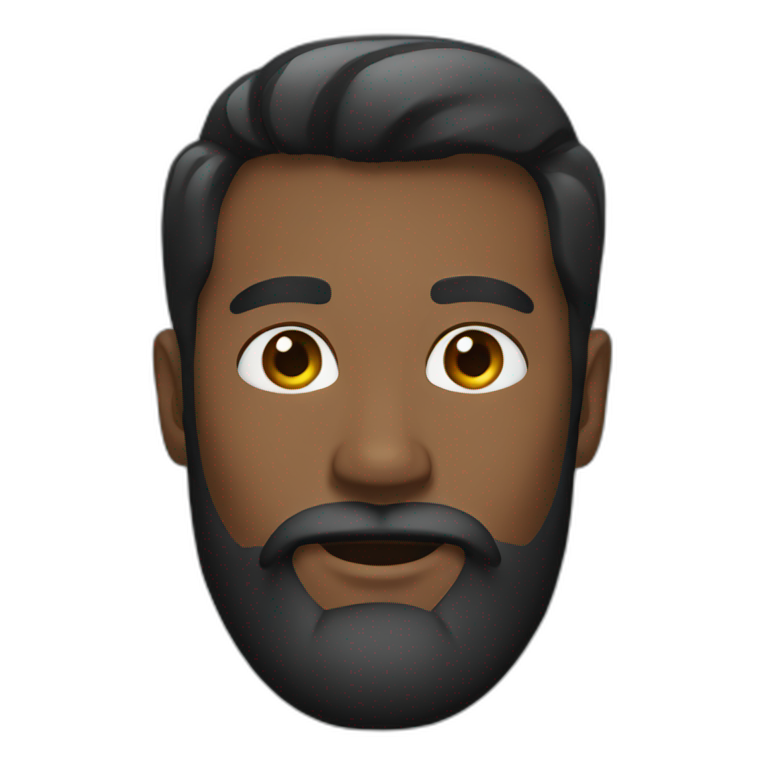 man, beard black emoji