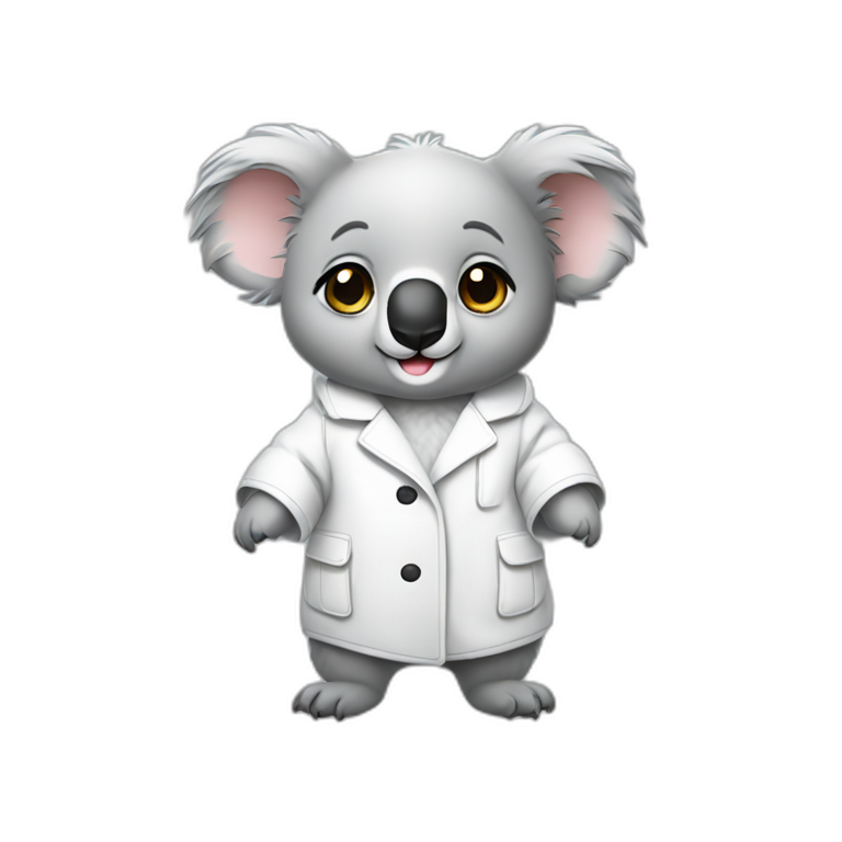 cute koala wearing white coat emoji