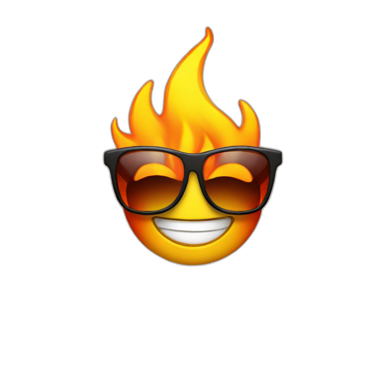 Fire smiling with sunglasses emoji