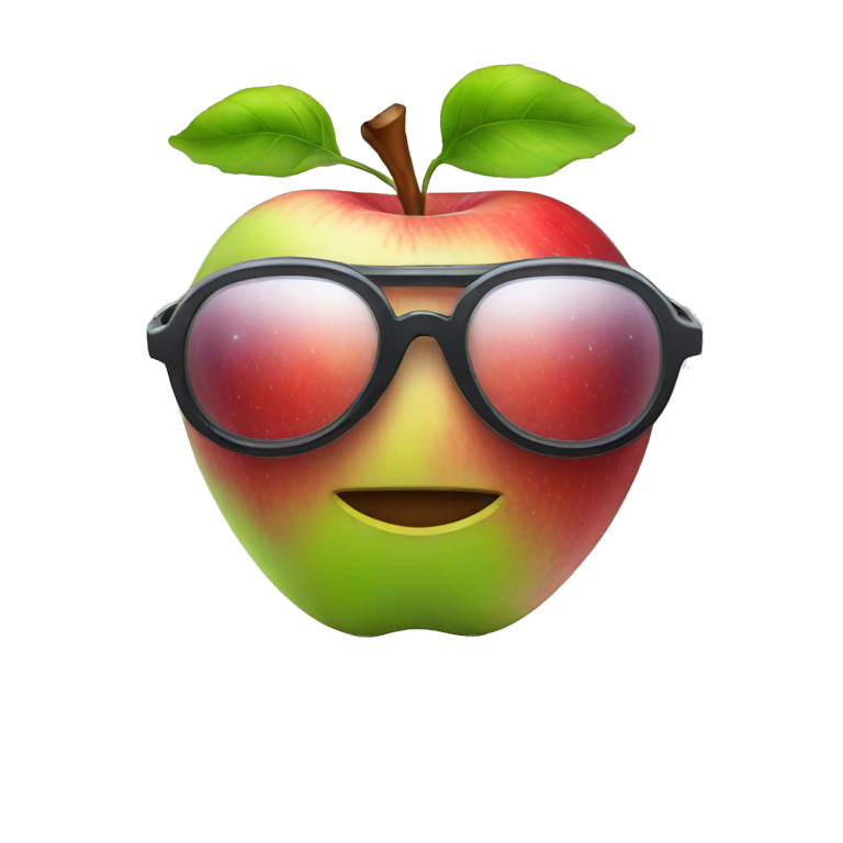 apple with futuristic glasses emoji