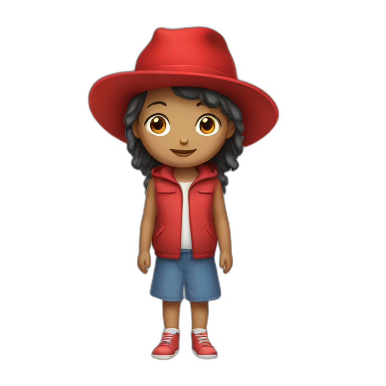 A little girl with a red hat emoji