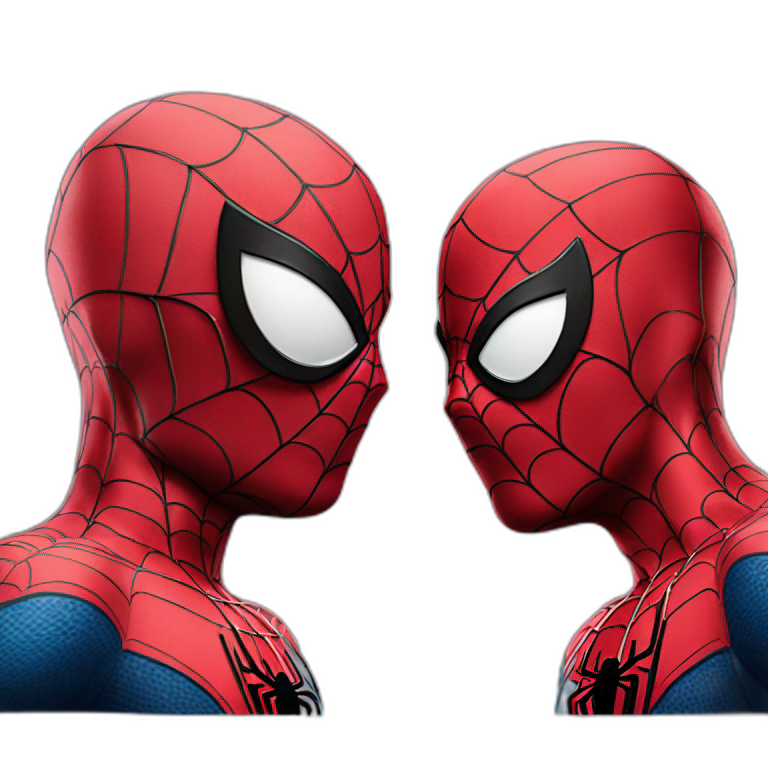 two spiderman pointing at each other emoji