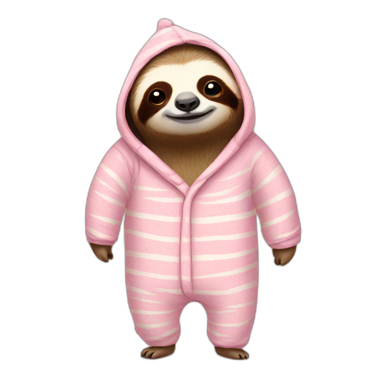 Sloth in pajamas emoji