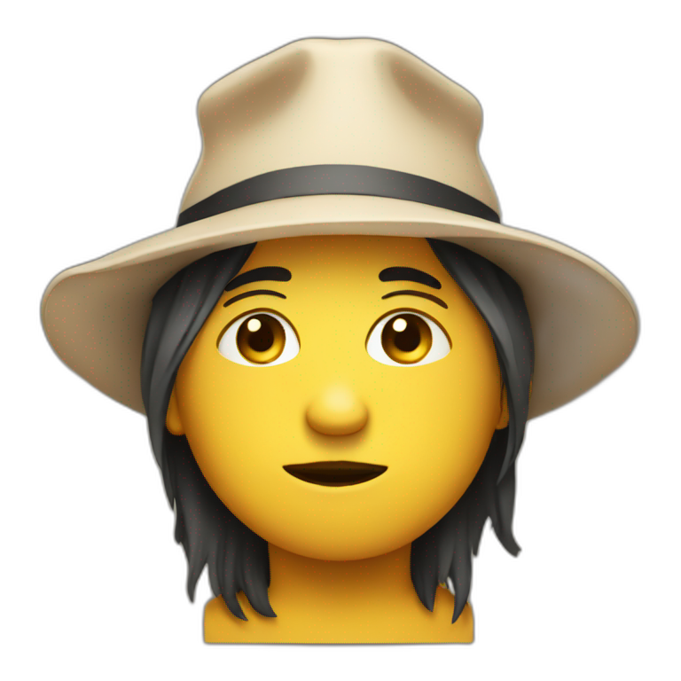 Sad but happy with hat emoji