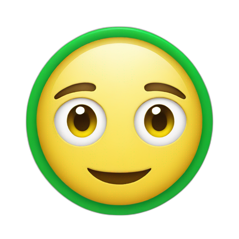 circle half yellow half green emoji