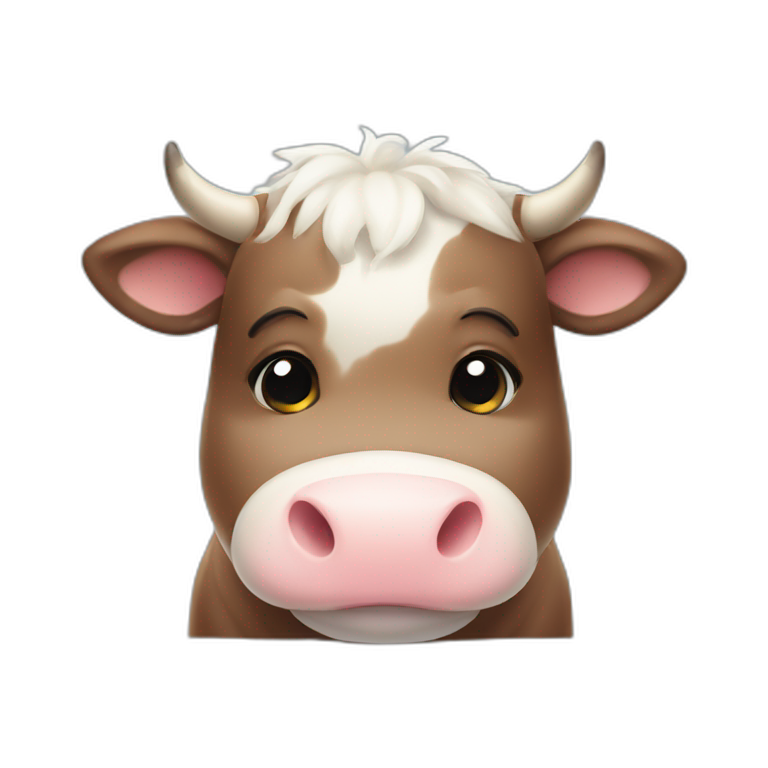 Cute little Chubby Cow  emoji