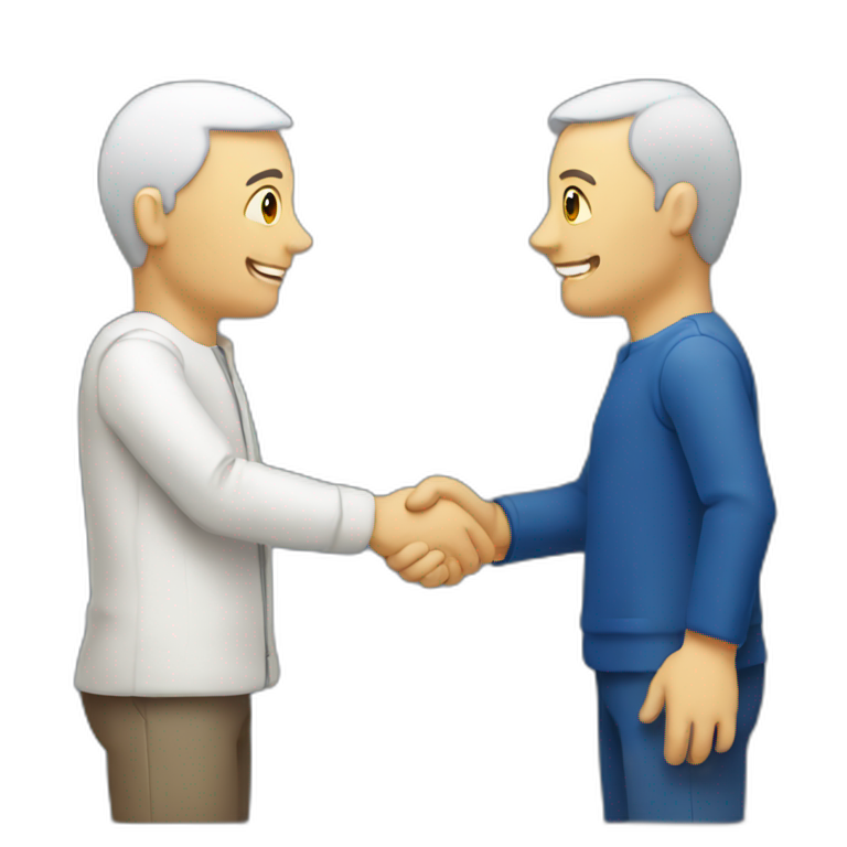 two european persons shake hands emoji