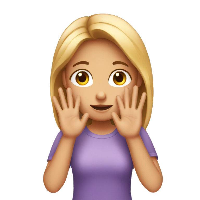 A girl doing a question with her hand in her face emoji