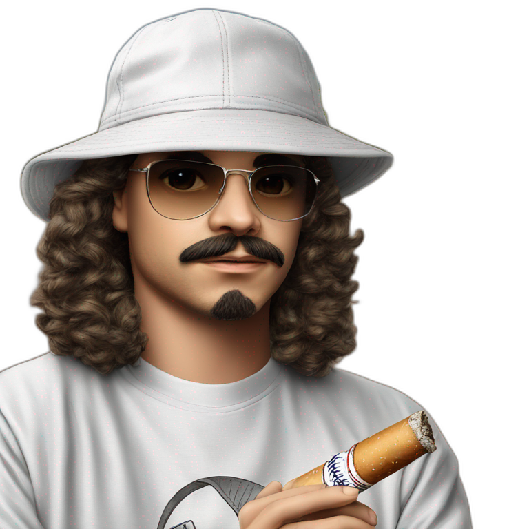 cool guy with hat smoking emoji