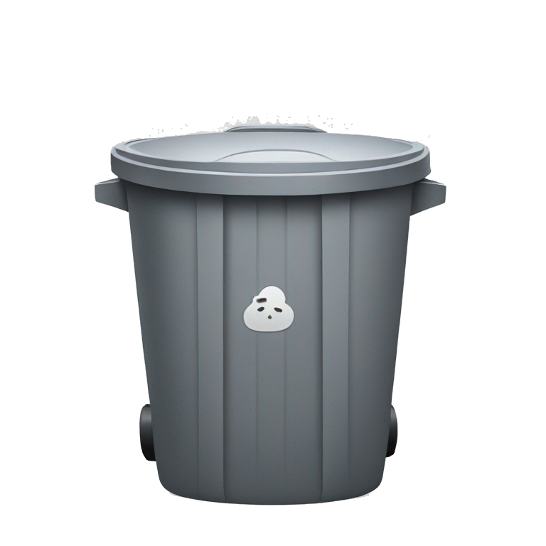 trash bin with plastic emoji