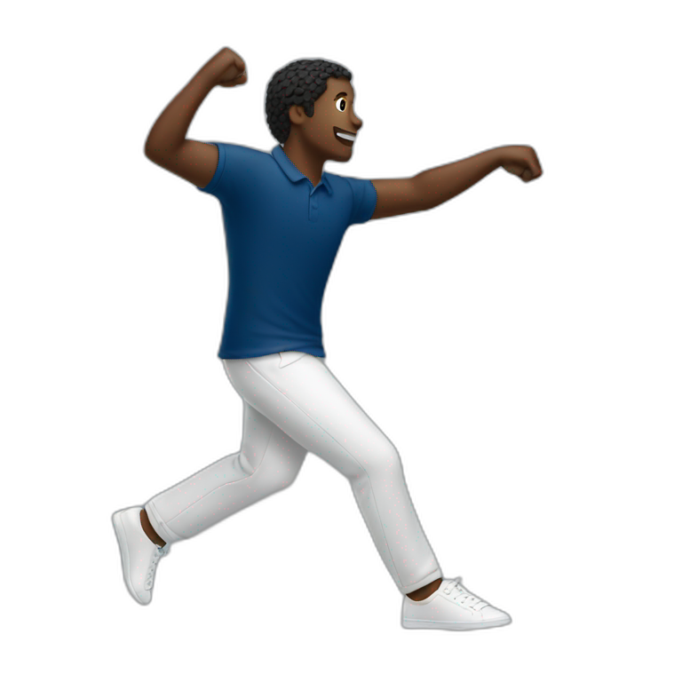Black guy dancing using lacoste emoji