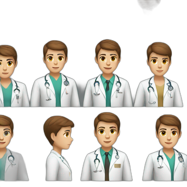 Medical student with short brown hair emoji