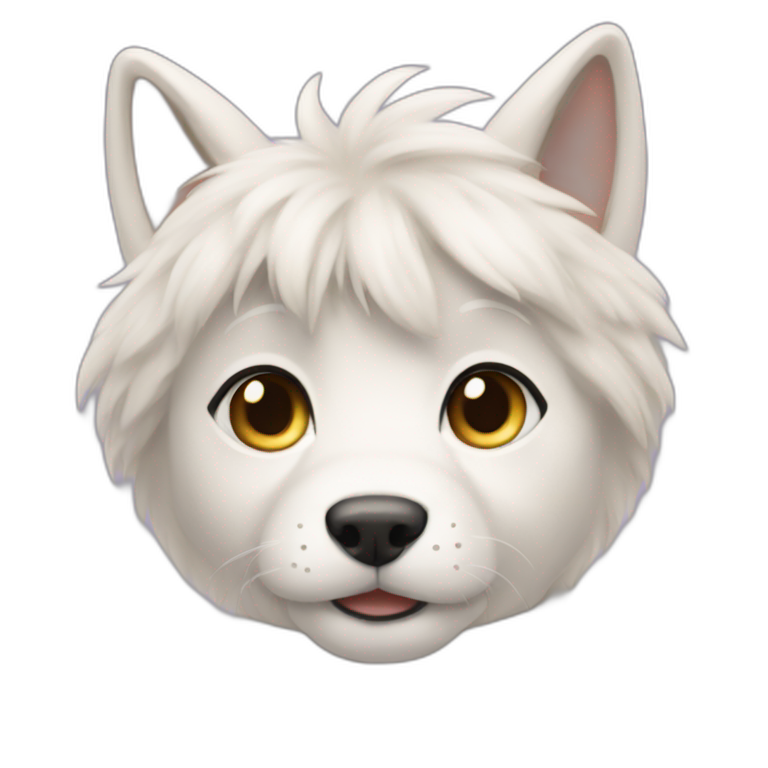 nala if she was a white furry dog emoji
