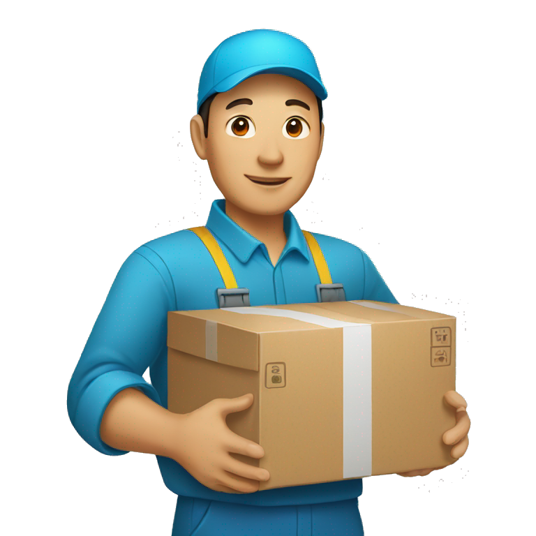 kazakh worker with box in hands emoji