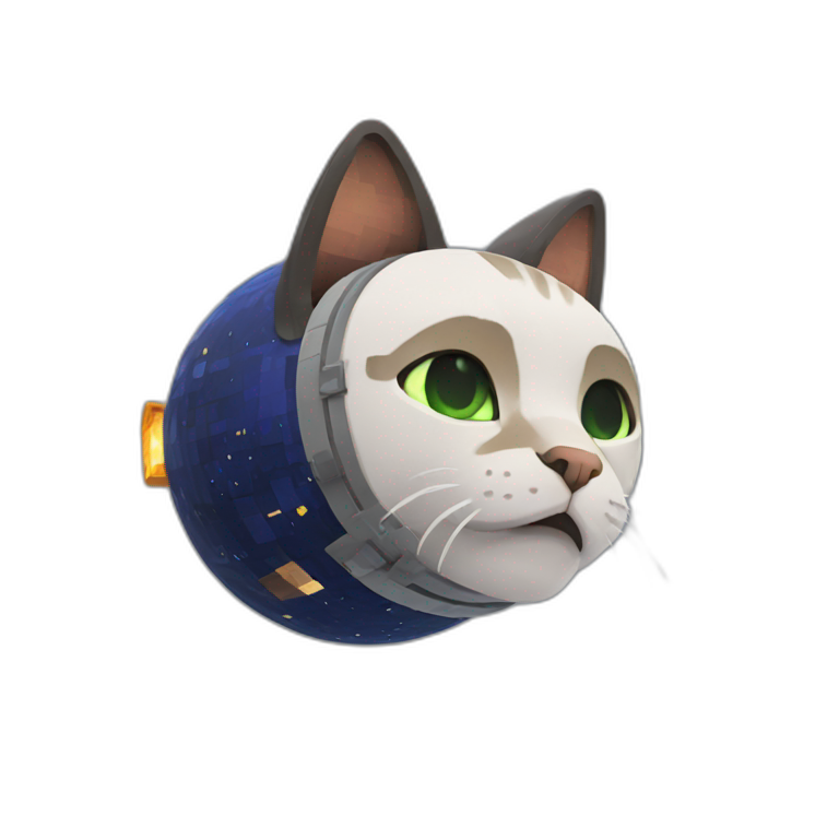 cat in space in minecraft emoji