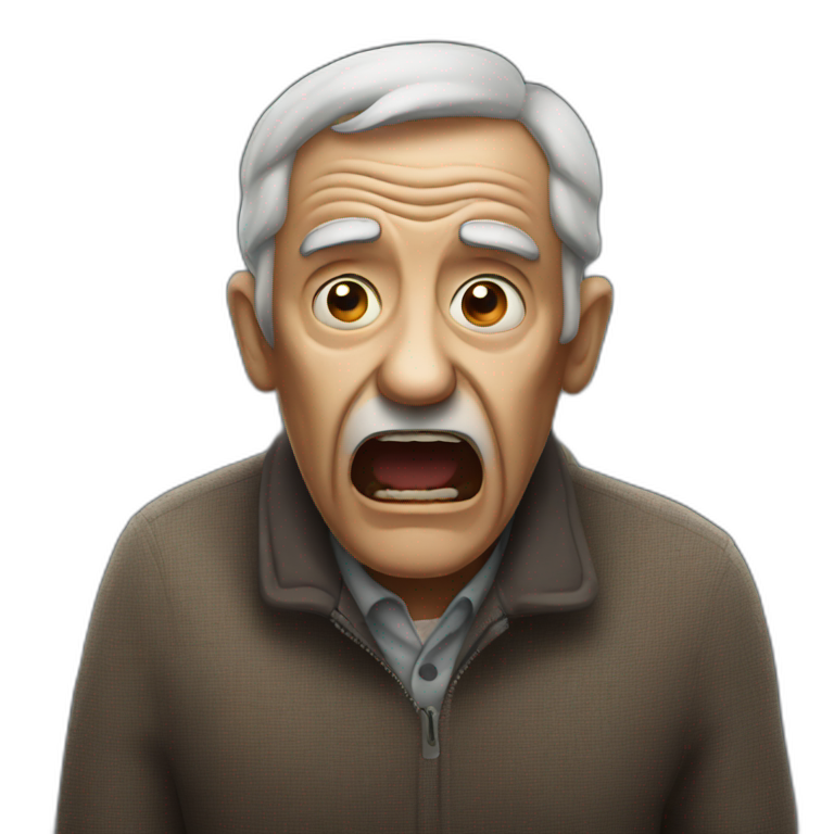 shocked dark old man emoji