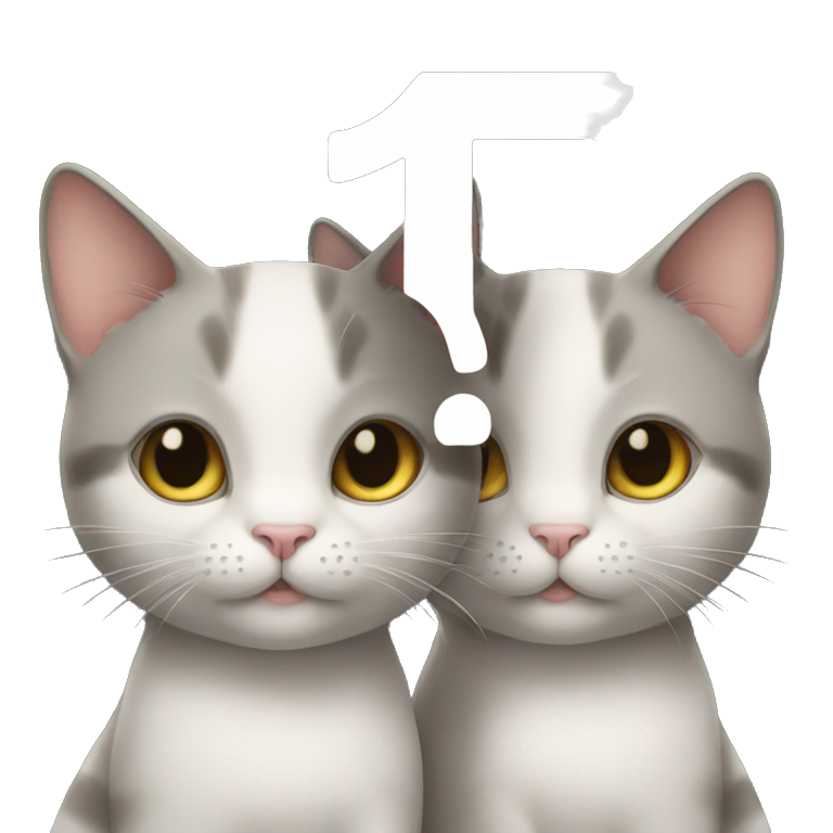 two cats holding up the number thirteen emoji