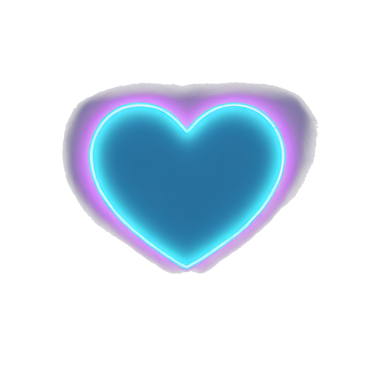 Neon light heart emoji