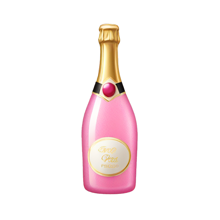 Pink Prosecco bottle emoji