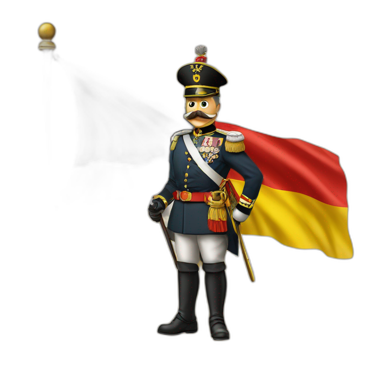 Kaiser Wilhelm II holding the flag of the German Empire emoji
