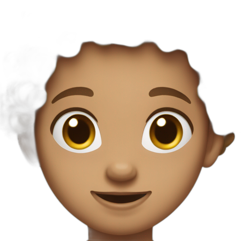 Curly light brown haïr veal emoji