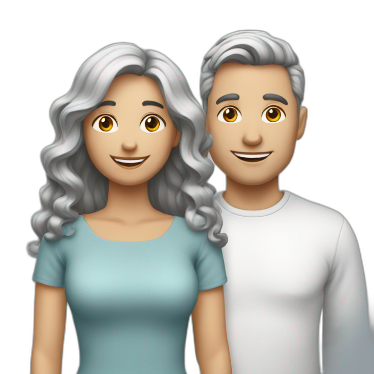 Paar mit kurzen grauen Haaren emoji