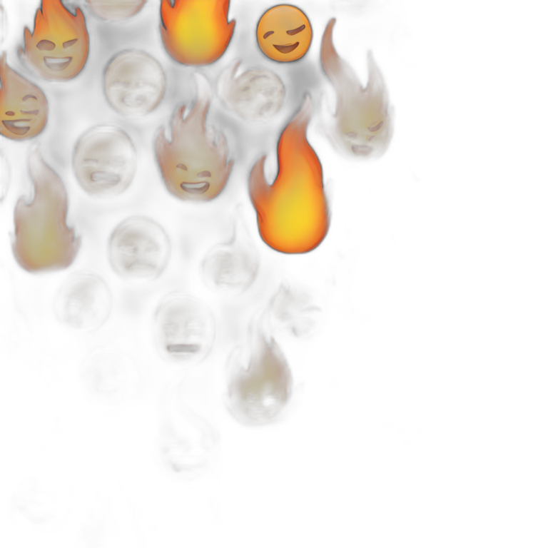 faces on fire emoji