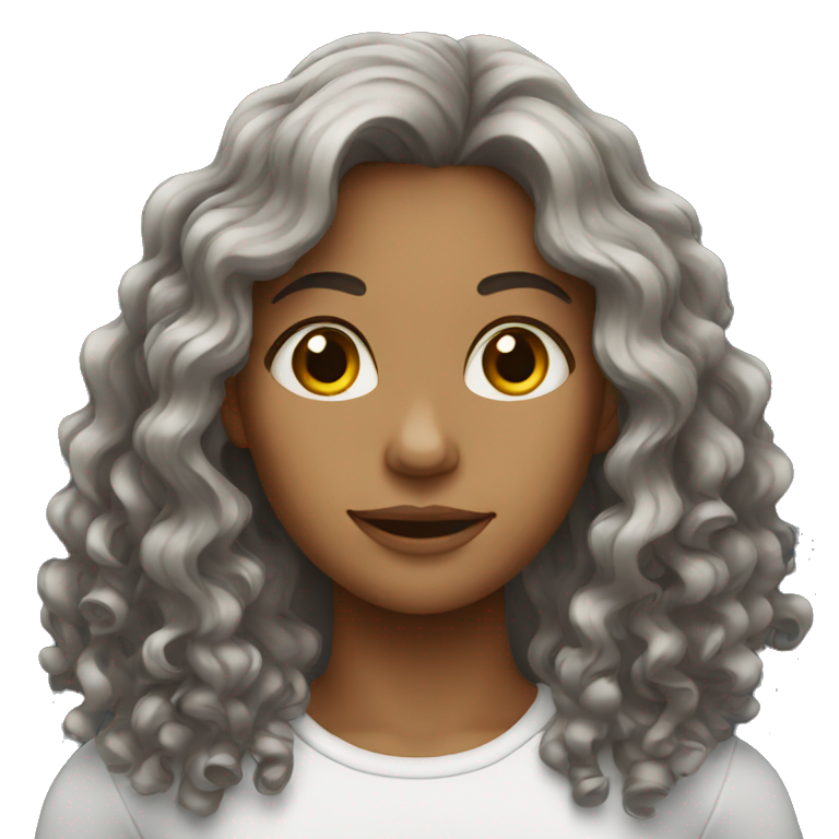 Female with long curly hair emoji