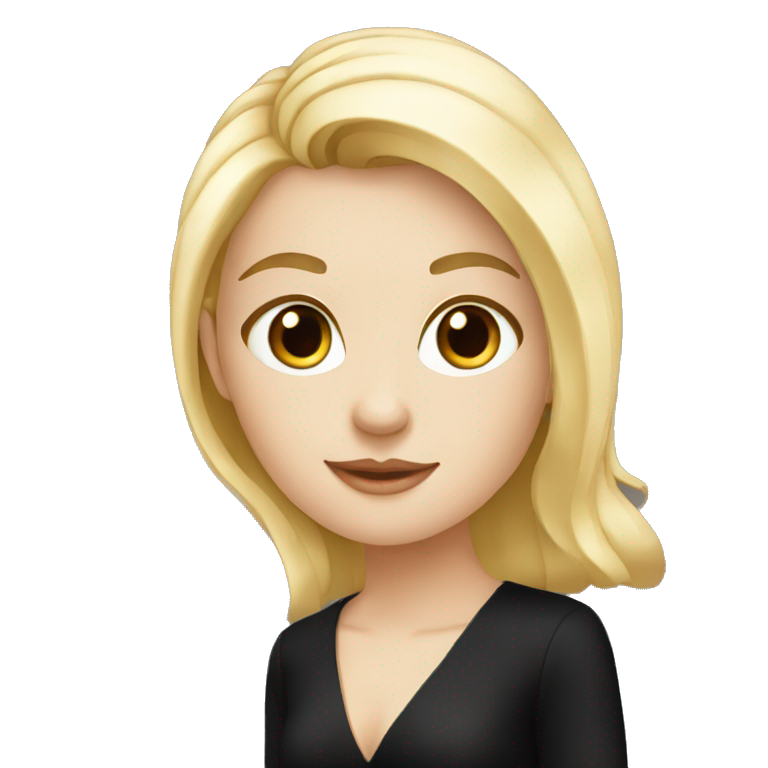 elegant white girl in black dress emoji