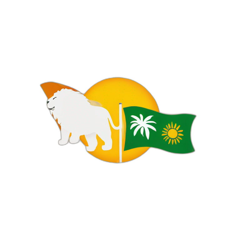 Lion and sun flag  emoji