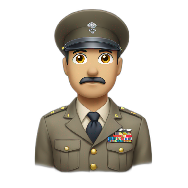 brown-eyed military boy in uniform emoji