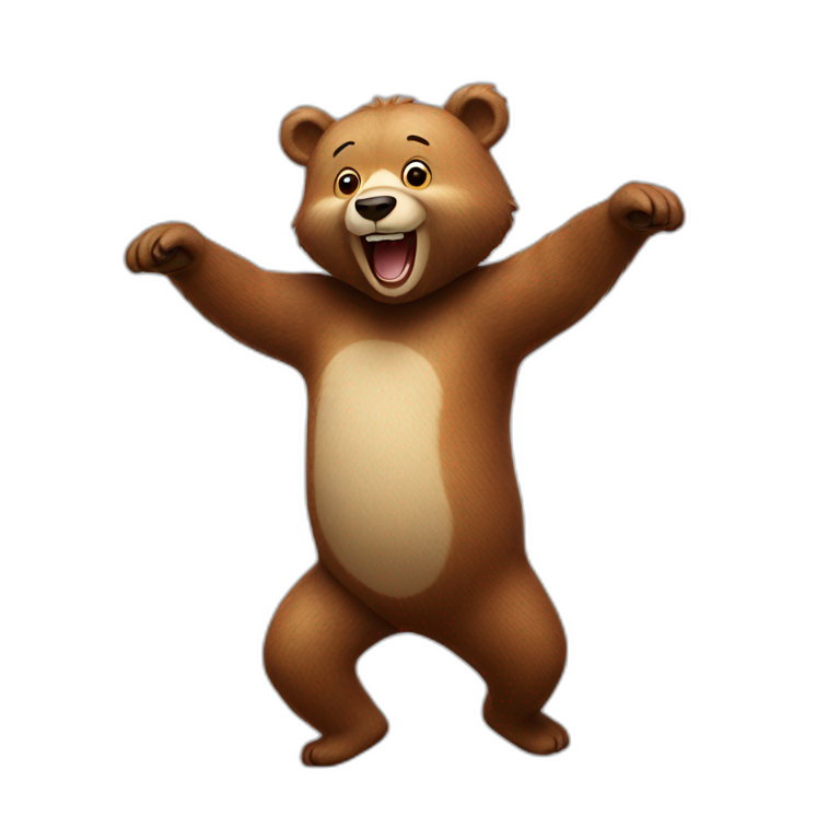 Happy bear dancing emoji
