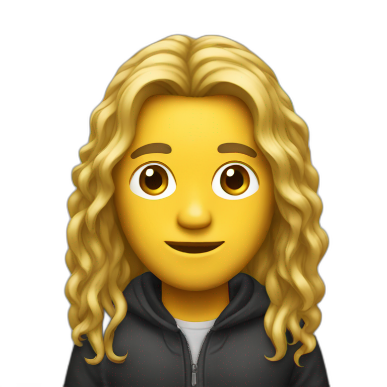 long hair music producer emoji
