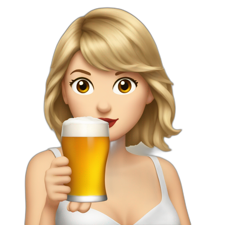 taylor swift drinking beer emoji