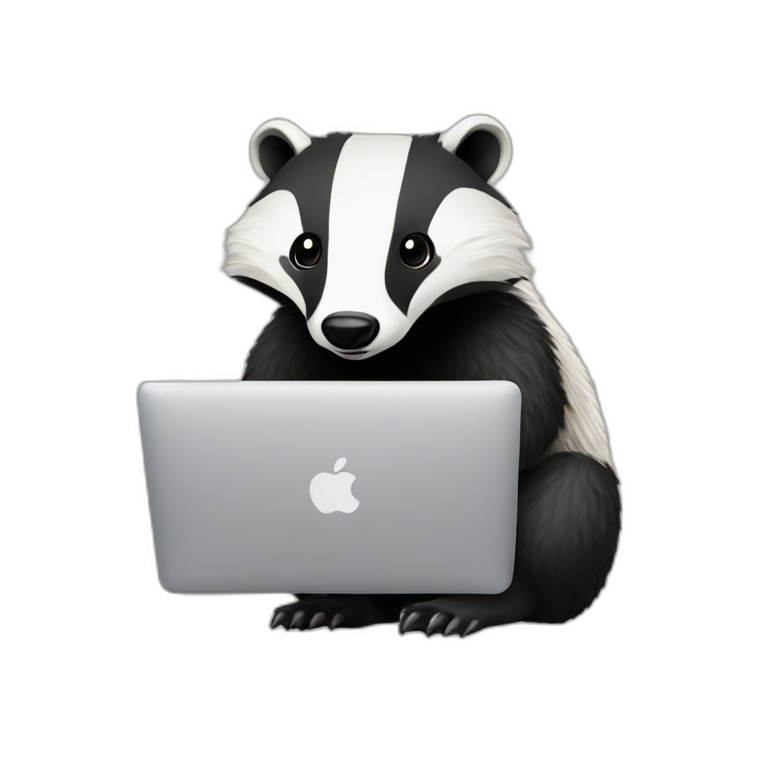 badger using a macbook emoji