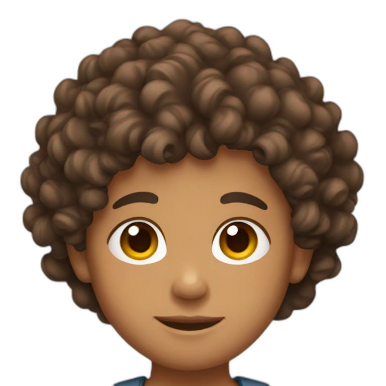 Lightskin boy with curly brown hair emoji