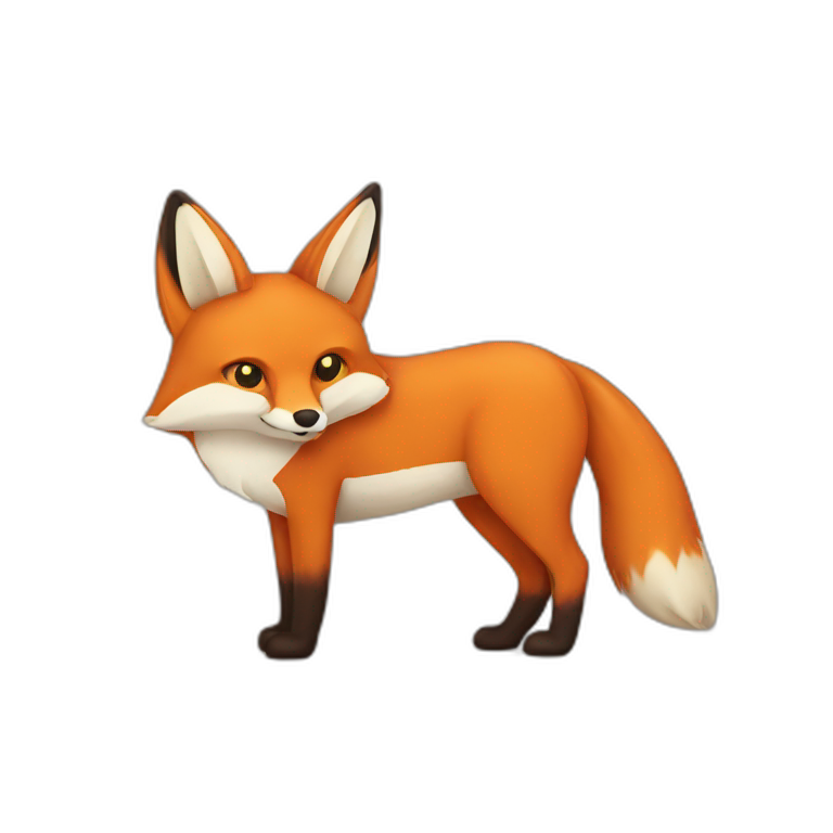 two dimensional fox emoji
