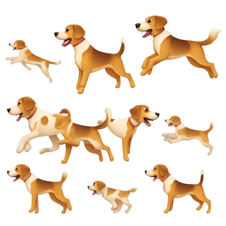 Vector art of dog running made of vector gradient shapes abstract shapes vector art emoji