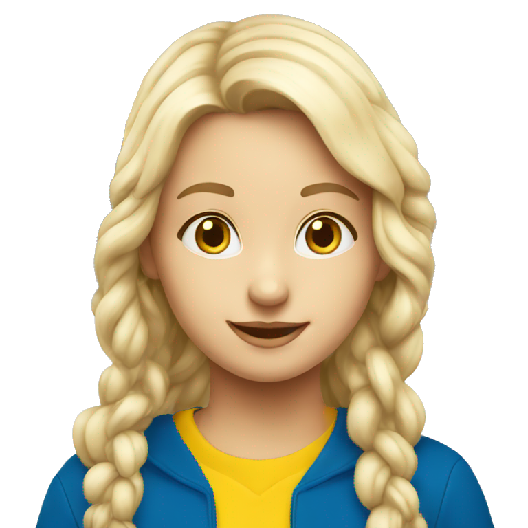 Swedish school student, happy, with Swedish flag, blond emoji