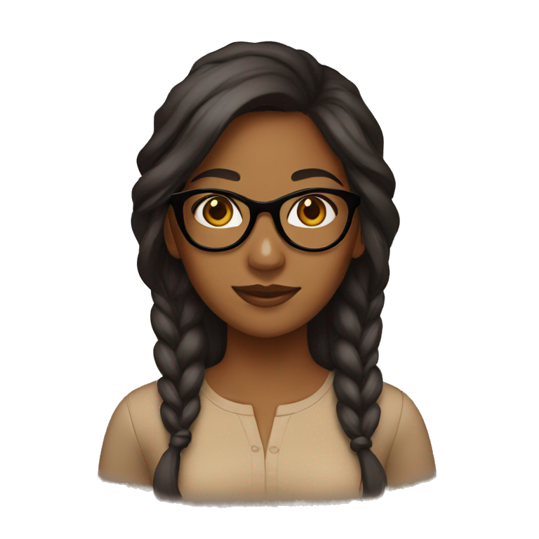 brown girl with glasses emoji