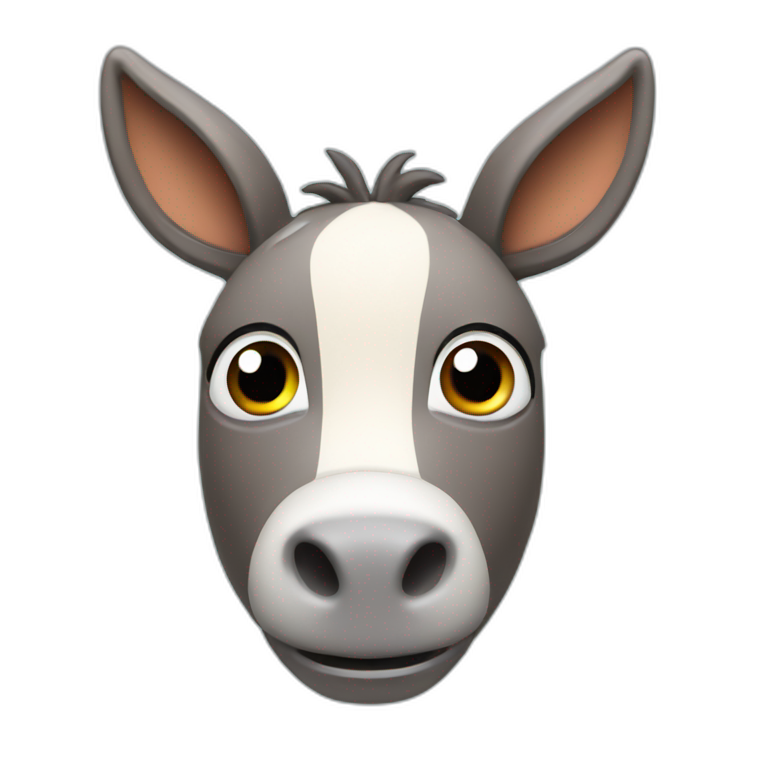 3d sphere with a cartoon Donkey skin texture with big calm eyes emoji