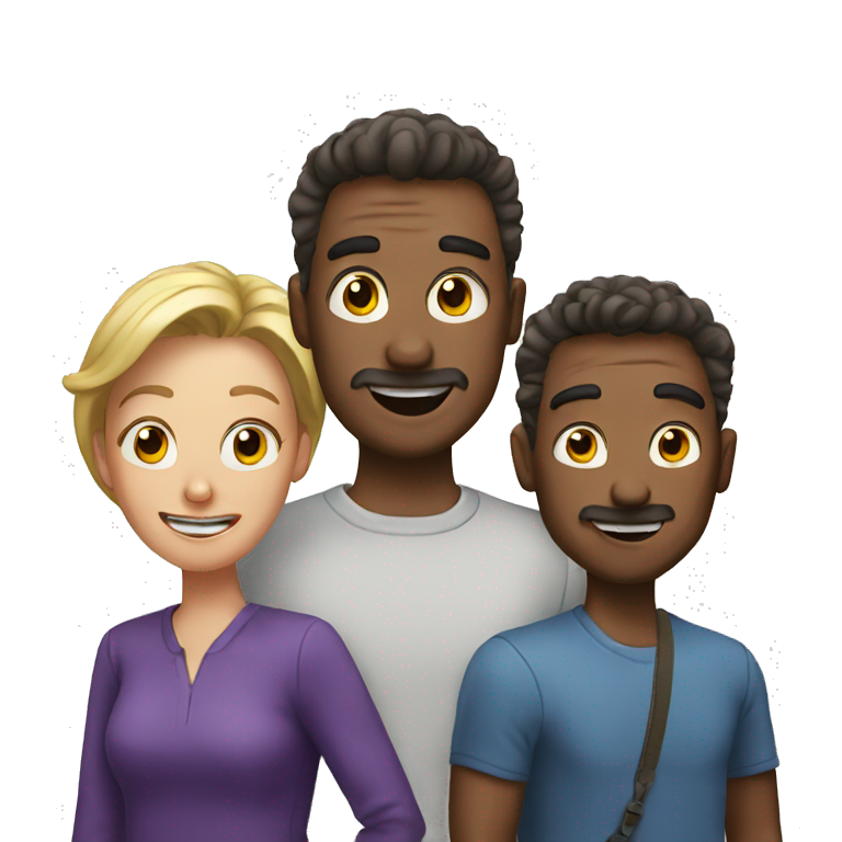 three crazy people emoji