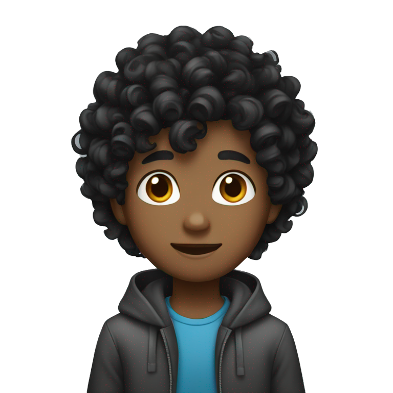 curly black hair boy emoji