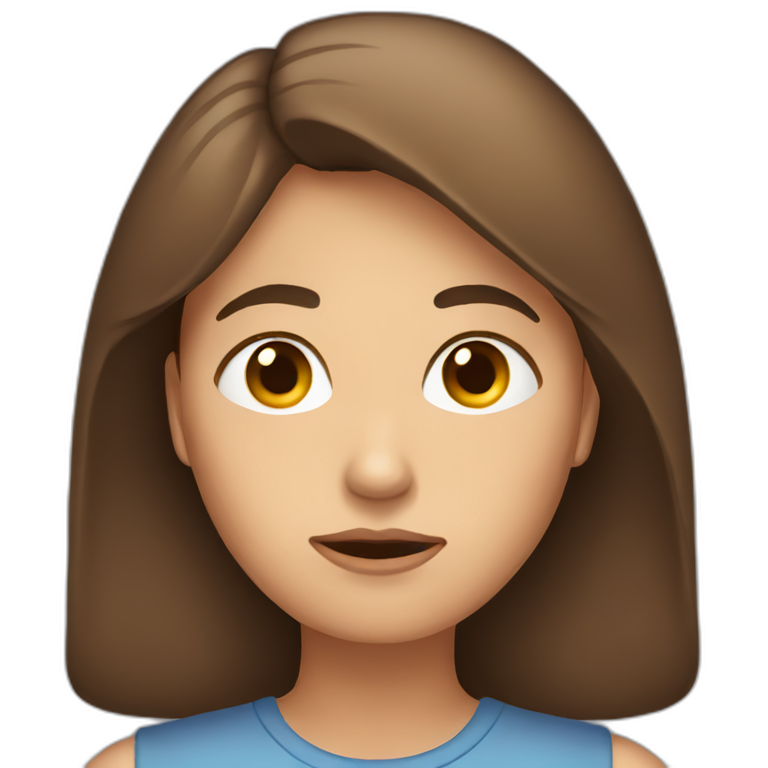 concerned-women-with-brown-hair emoji